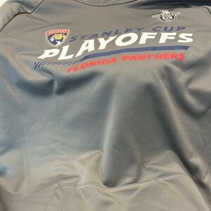 Florida Panthers Stanley Cup Playoffs Hoodie - Gray with Red & Blue Accents